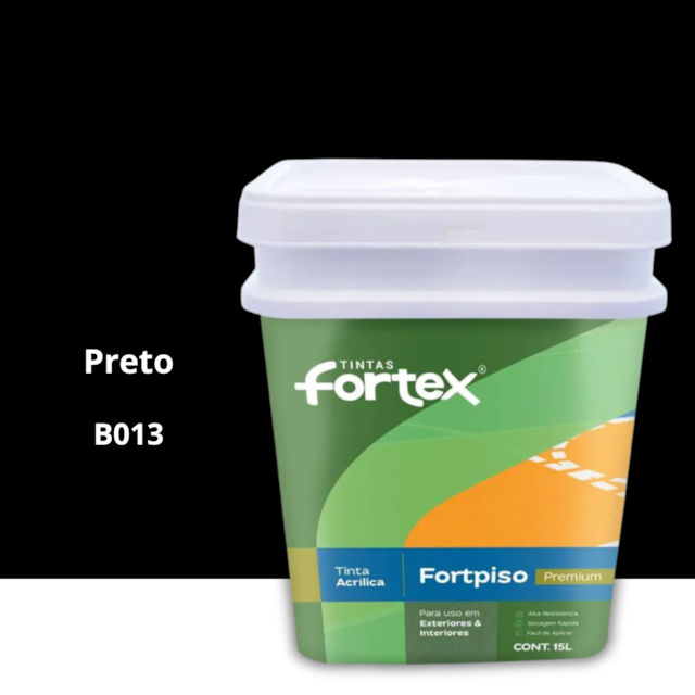 Tinta Fortpiso Preto 15L - FORTEX