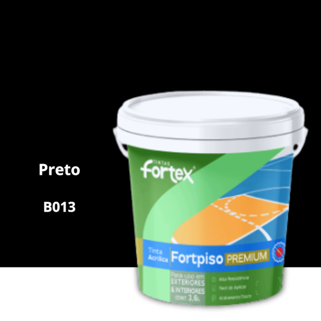 Tinta Fortpiso Preto 3,6L - FORTEX