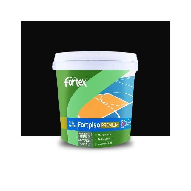 Tinta Fortpiso Preto 3,6L - Fortex