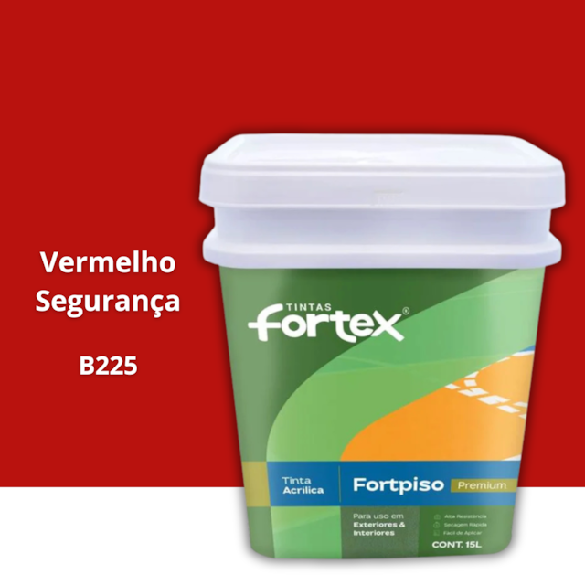 Tinta Fortpiso Vermelho Segurança 15L - FORTEX