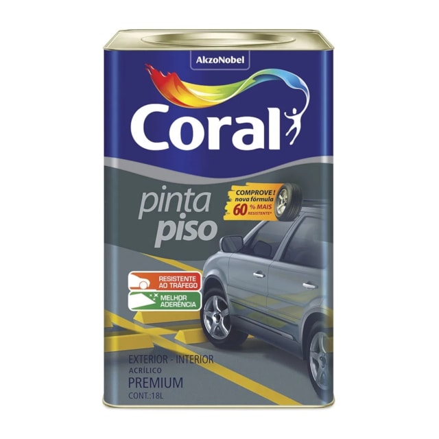 Tinta Pinta Piso Amarelo Demarcação 18L - Coral