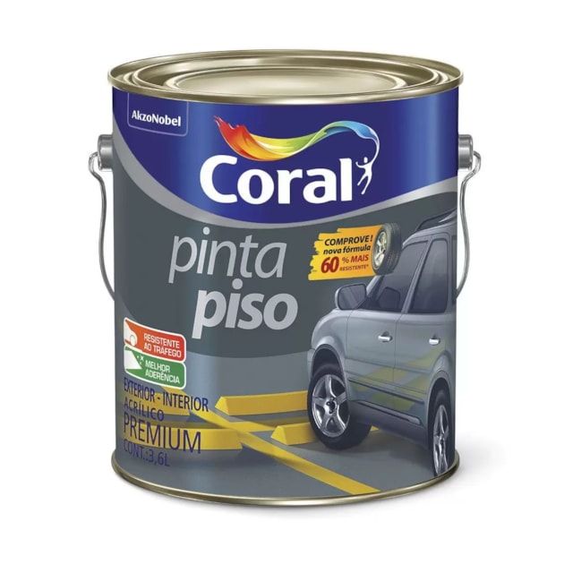 Tinta Pinta Piso Cinza Médio 3,6L - Coral