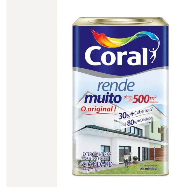 Tinta Rende Muito Branco 18L - Coral