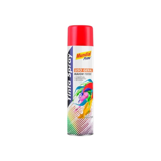 Tinta Spray 400ml Uso Geral Vermelha - MUNDIAL PRIME