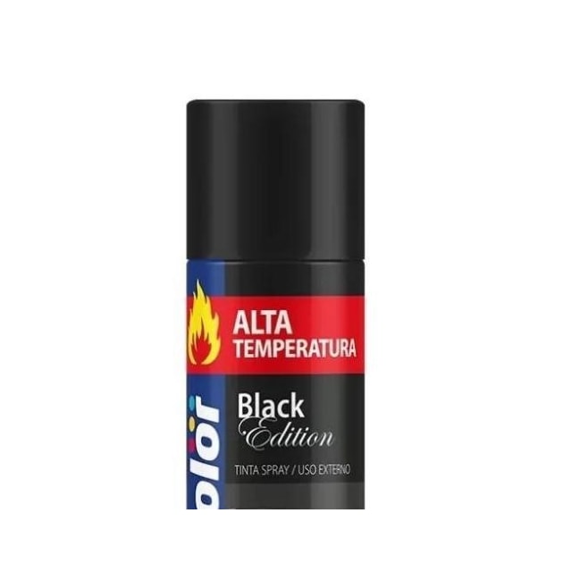 Tinta Spray Alta Temperatura Preto Fosco 350ml - CHEMICOLOR