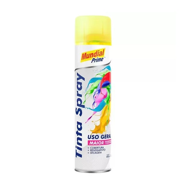 Tinta Spray Luminosa 400ml Amarelo - MUNDIAL