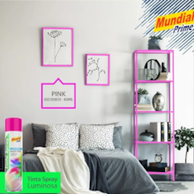 Tinta Spray Luminosa 400ml Pink - MUNDIAL Tinta Spray Luminosa 400ml Pink - MUNDIAL