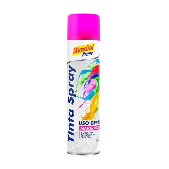 Tinta Spray Luminosa 400ml Pink - MUNDIAL