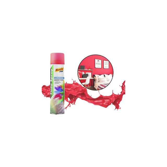 Tinta Spray Luminosa 400ml Vermelho - MUNDIAL Tinta Spray Luminosa 400ml Vermelho - MUNDIAL