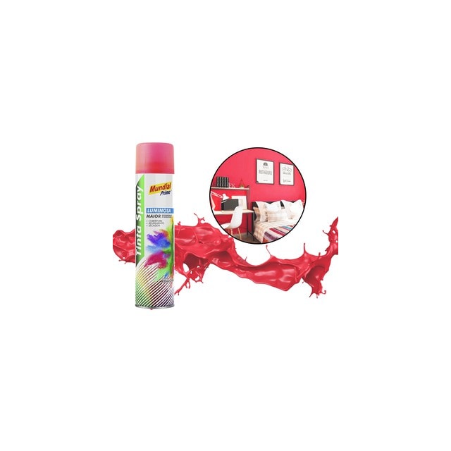 Tinta Spray Luminosa 400ml Vermelho - MUNDIAL