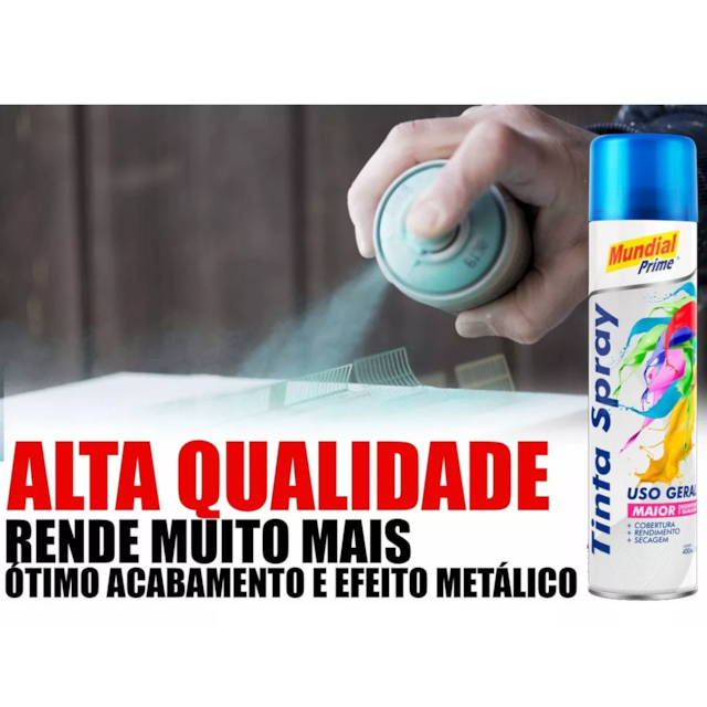 Tinta Spray Metálica Azul 400ml - MUNDIAL