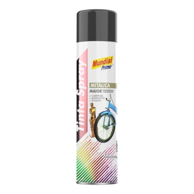 Tinta Spray Metálica Grafite 400ml - MUNDIAL