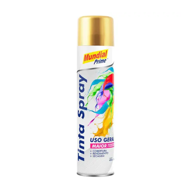 Tinta Spray Metálica Ouro 400ml - MUNDIAL