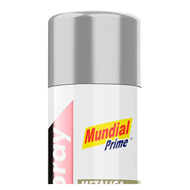 Tinta Spray Metálica Prata 400ml - MUNDIAL Tinta Spray Metálica Prata 400ml - MUNDIAL
