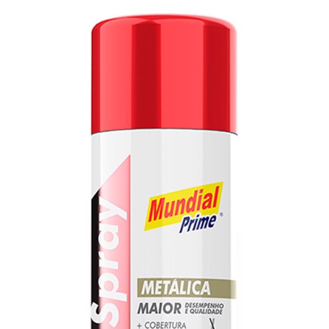 Tinta Spray Metálica Vermelho 400ml - MUNDIAL Tinta Spray Metálica Vermelho 400ml - MUNDIAL