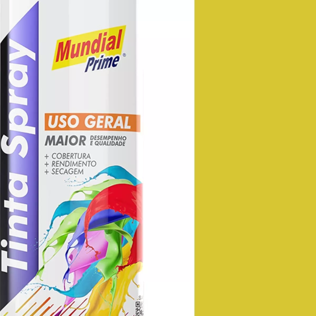 Tinta Spray Uso Geral 400ml Amarelo - MUNDIAL Tinta Spray Uso Geral 400ml Amarelo - MUNDIAL
