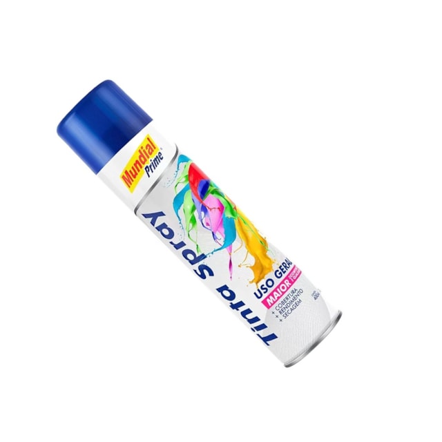 Tinta Spray Uso Geral 400ml Azul Escuro - MUNDIAL Tinta Spray Uso Geral 400ml Azul Escuro - MUNDIAL