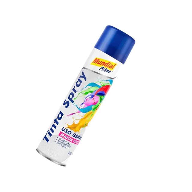 Tinta Spray Uso Geral 400ml Azul Escuro - MUNDIAL Tinta Spray Uso Geral 400ml Azul Escuro - MUNDIAL
