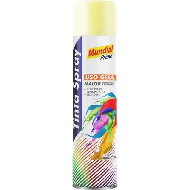 Tinta Spray Uso Geral 400ml Marfim - MUNDIAL Tinta Spray Uso Geral 400ml Marfim - MUNDIAL