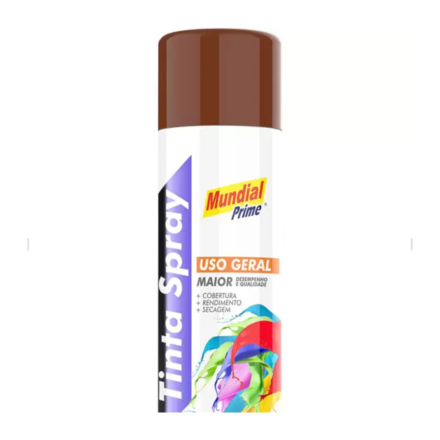 Tinta Spray Uso Geral 400ml Marrom - MUNDIAL Tinta Spray Uso Geral 400ml Marrom - MUNDIAL