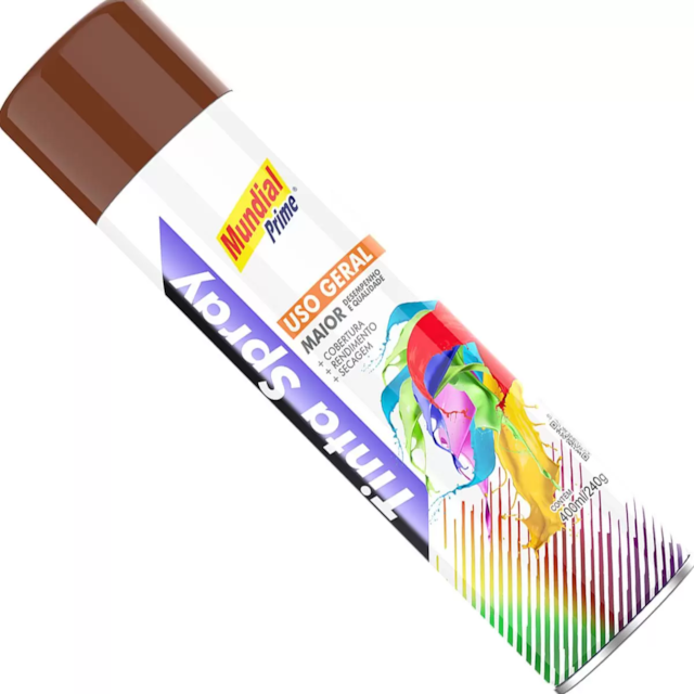 Tinta Spray Uso Geral 400ml Marrom - MUNDIAL