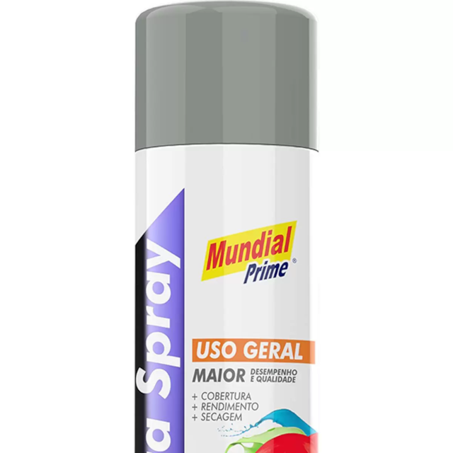 Tinta Spray Uso Geral 400ml Primer Cinza - MUNDIAL Tinta Spray Uso Geral 400ml Primer Cinza - MUNDIAL