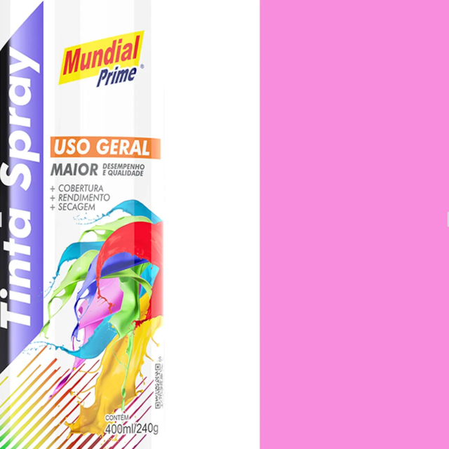 Tinta Spray Uso Geral 400ml Rosa - MUNDIAL Tinta Spray Uso Geral 400ml Rosa - MUNDIAL