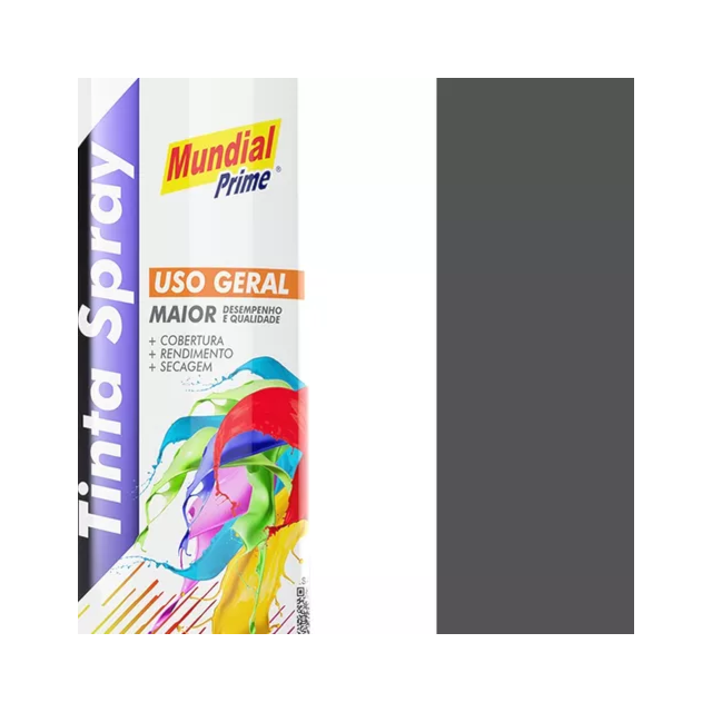 Tinta Spray Uso Geral 400ml Sub Grey Cinza - MUNDIAL Tinta Spray Uso Geral 400ml Sub Grey Cinza - MUNDIAL