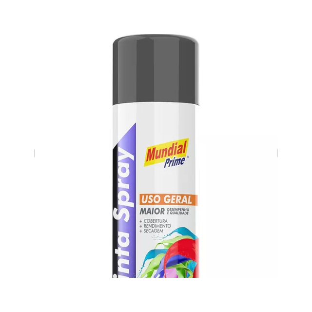 Tinta Spray Uso Geral 400ml Sub Grey Cinza - MUNDIAL Tinta Spray Uso Geral 400ml Sub Grey Cinza - MUNDIAL