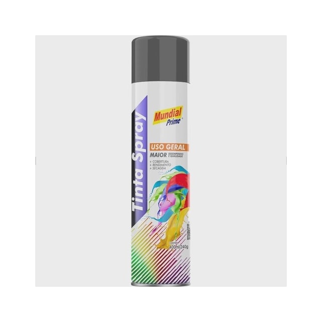 Tinta Spray Uso Geral 400ml Sub Grey Cinza - MUNDIAL Tinta Spray Uso Geral 400ml Sub Grey Cinza - MUNDIAL
