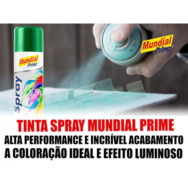 Tinta Spray Uso Geral 400ml Verde Bandeira - MUNDIAL Tinta Spray Uso Geral 400ml Verde Bandeira - MUNDIAL