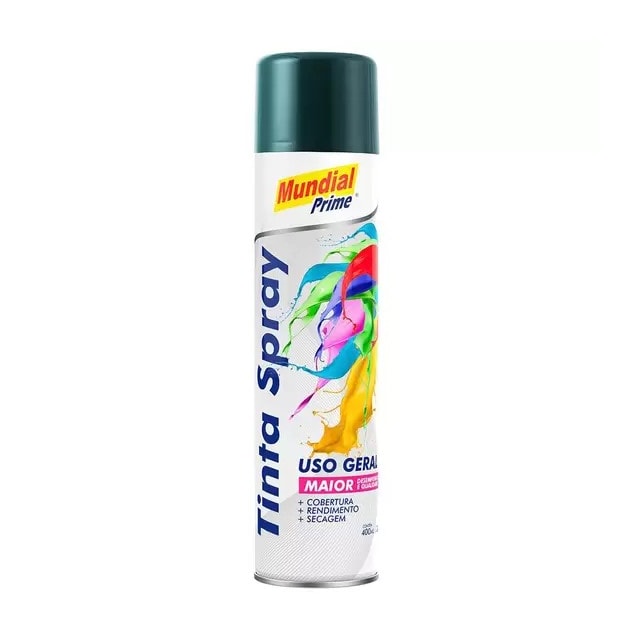 Tinta Spray Uso Geral 400ml Verde Escuro - MUNDIAL