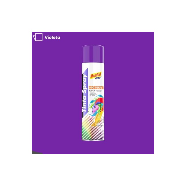 Tinta Spray Uso Geral 400ml Violeta - MUNDIAL Tinta Spray Uso Geral 400ml Violeta - MUNDIAL