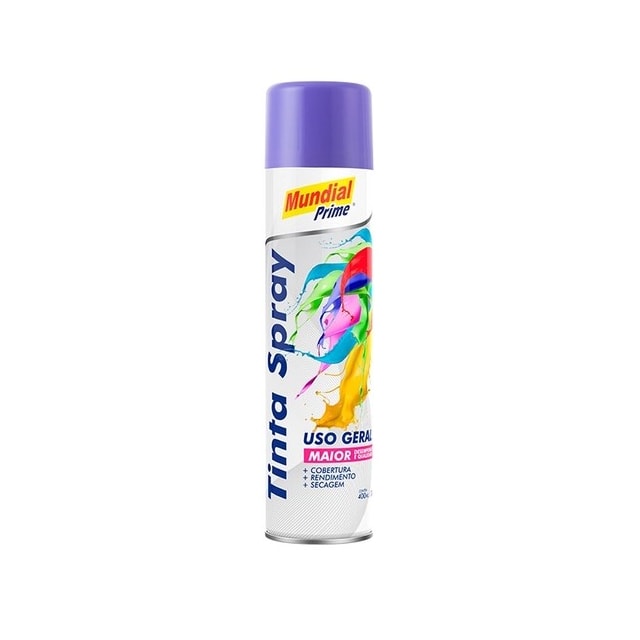 Tinta Spray Uso Geral 400ml Violeta - MUNDIAL Tinta Spray Uso Geral 400ml Violeta - MUNDIAL