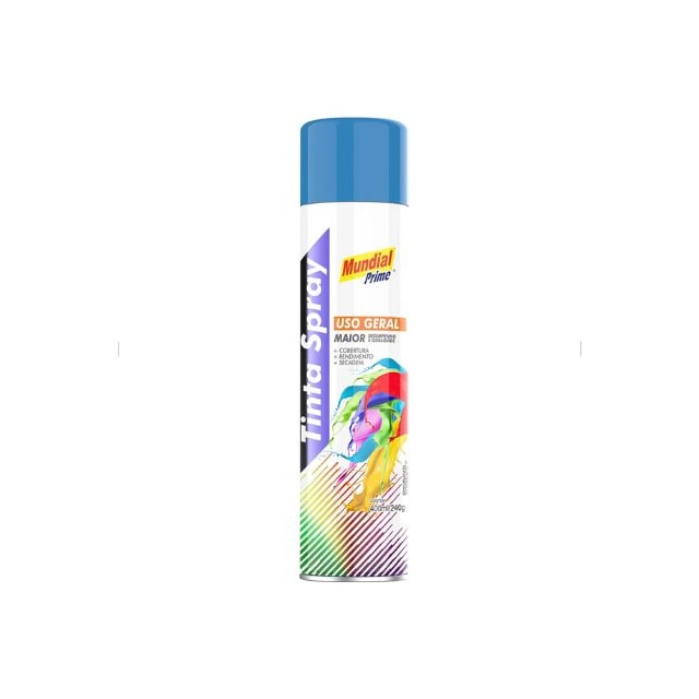 Tinta Spray Uso Geral Azul Médio 400ml - MUNDIAL PRIME