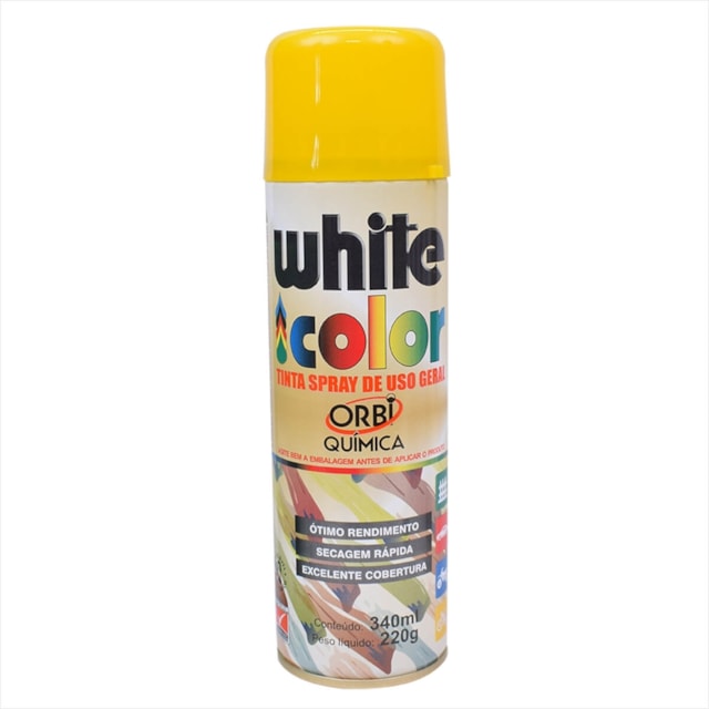 Tinta White Color Spray Amarelo 340ml - Orbi Química 