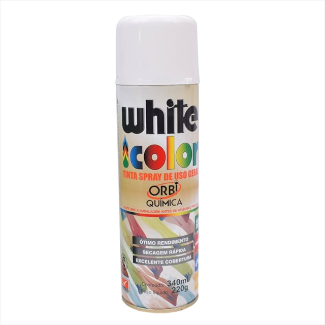 Tinta White Color Spray Branco Brilhante 340ml - Orbi Química 