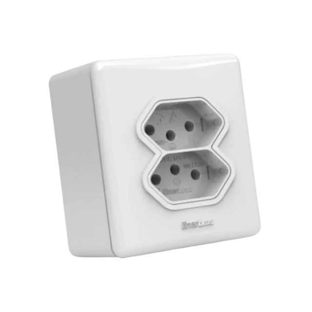 Tomada Dupla 10A para Sobrepor - Enerbras Tomada Dupla 10A para Sobrepor - Enerbras