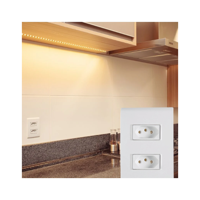 Tomada Dupla 20A Branca Liz - TRAMONTINA Tomada Dupla 20A Branca Liz - TRAMONTINA