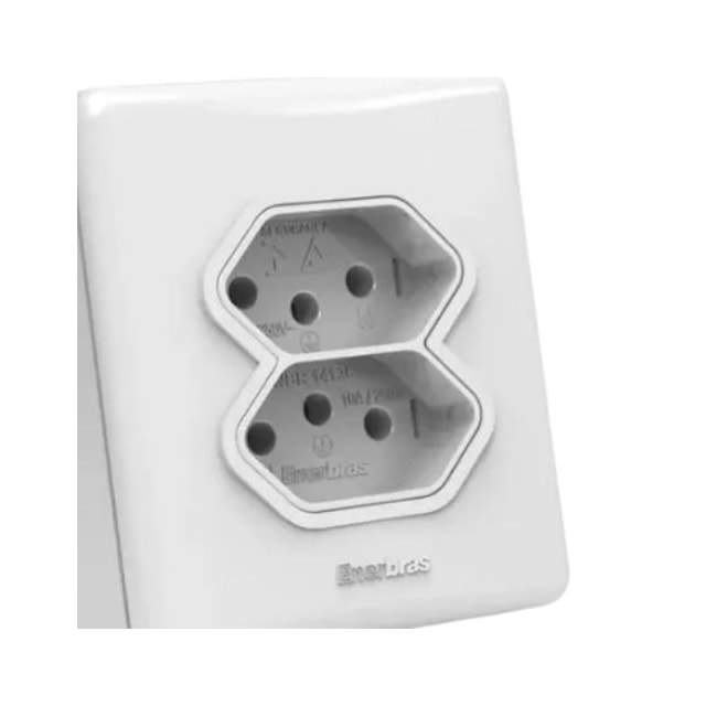 Tomada Dupla 20A para Sobrepor - Enerbras Tomada Dupla 20A para Sobrepor - Enerbras