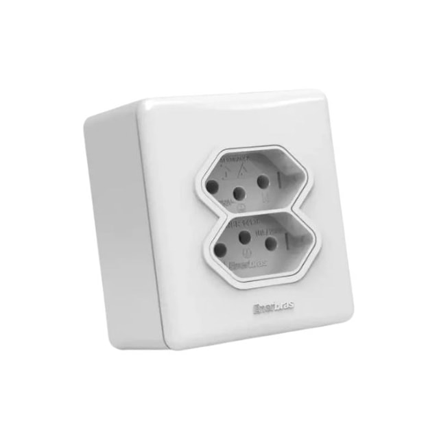 Tomada Dupla 20A para Sobrepor - Enerbras Tomada Dupla 20A para Sobrepor - Enerbras