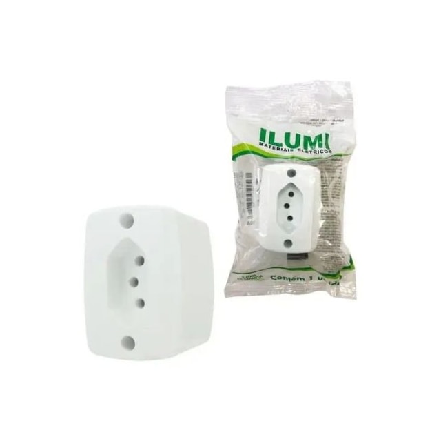 Tomada Externa Simples 10a Branca- Ilumi Tomada Externa Simples 10a Branca- Ilumi