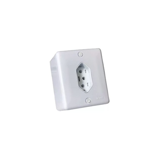 Tomada Externa Simples 20a Branca- Ilumi Tomada Externa Simples 20a Branca- Ilumi