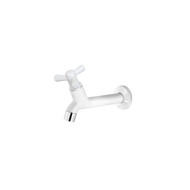 Torneira ABS Pacific Branca 15cm para Parede - VÍQUA Torneira ABS Pacific Branca 15cm para Parede - VÍQUA