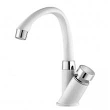 Torneira Automática de Mesa Bica Alta Branca / Cromada 1/2" - TIGRE Torneira Automática de Mesa Bica Alta Branca / Cromada 1/2" - TIGRE