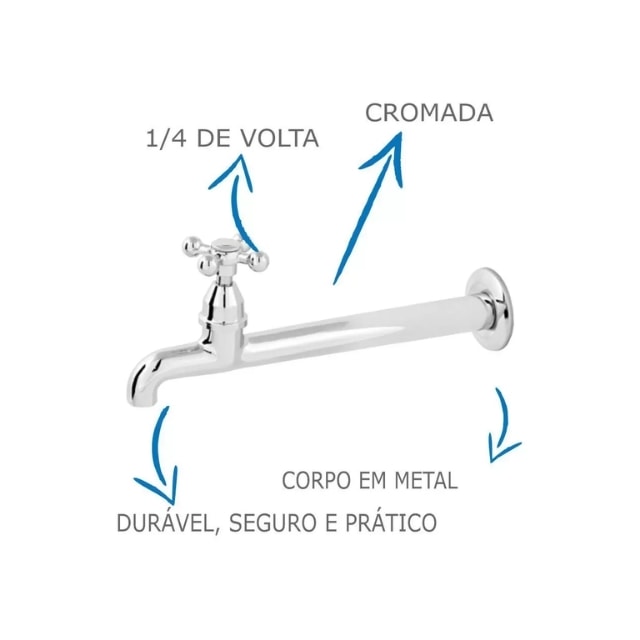 Torneira de Cozinha Oliveira 1159 C-33 de Parede Fixa - Cobra Metais