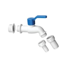 Torneira Esfera de PVC para Jardim 1/2 x 3/4 Pol. - KRONA Torneira Esfera de PVC para Jardim 1/2 x 3/4 Pol. - KRONA