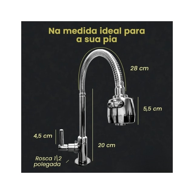 Torneira para Bancada Gourmet C-34 Max 1/4 de Volta - MESANO Torneira para Bancada Gourmet C-34 Max 1/4 de Volta - MESANO