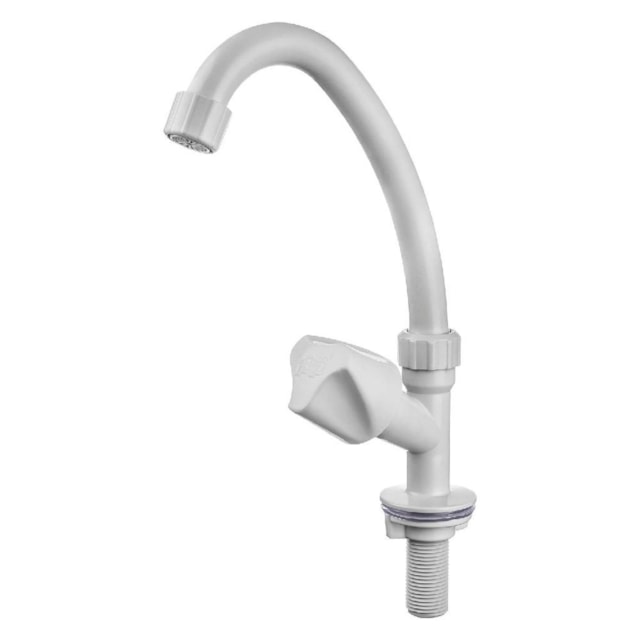 Torneira para Cozinha Bancada Bica Móvel Plus 1/2" Branca - HERC