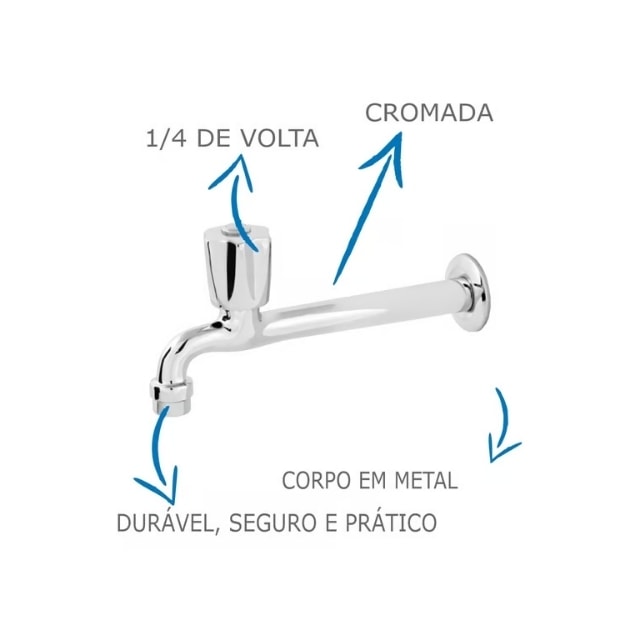 Torneira para Cozinha Parede 1159 C-50 - Cobra Metais